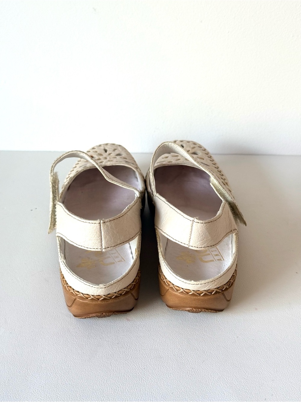 Rieker Cream Mary Jane Slingback Leather Shoes 37 - Picture 10 of 16